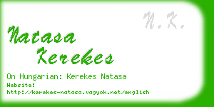 natasa kerekes business card